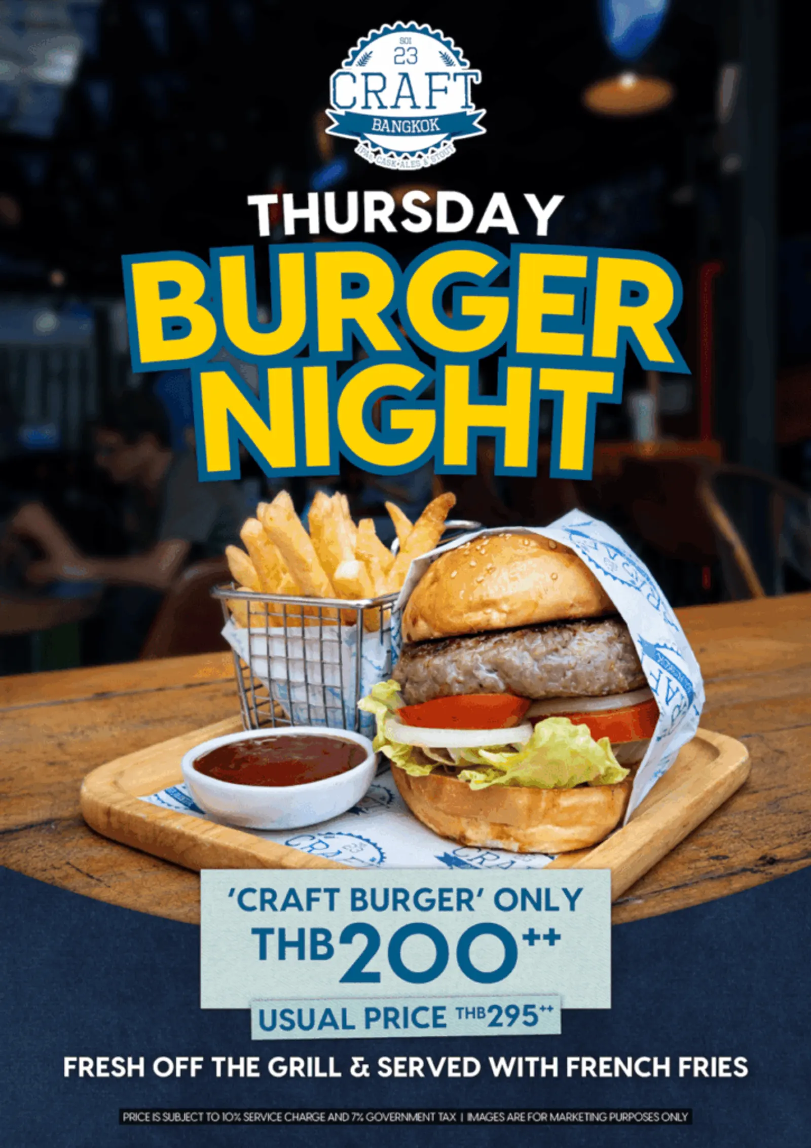 Thursday Burger Night — Craft Burger only THB 200