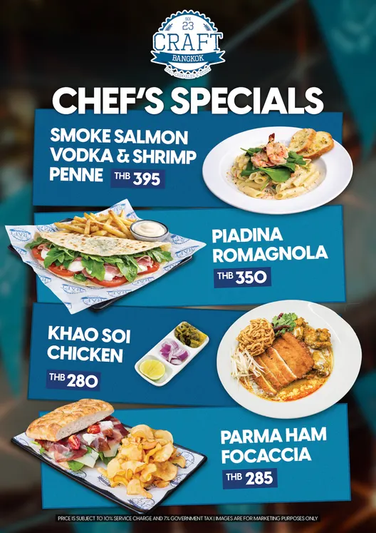 Chef’s Specials — Salmon Penne, Piadina, Khao Soi & Focaccia