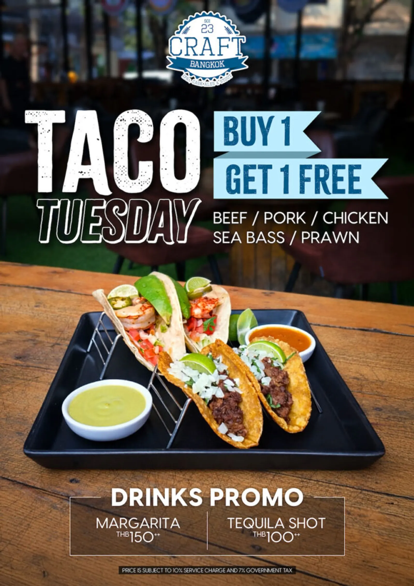 Taco Tuesday — Buy 1 Get 1 Free tacos