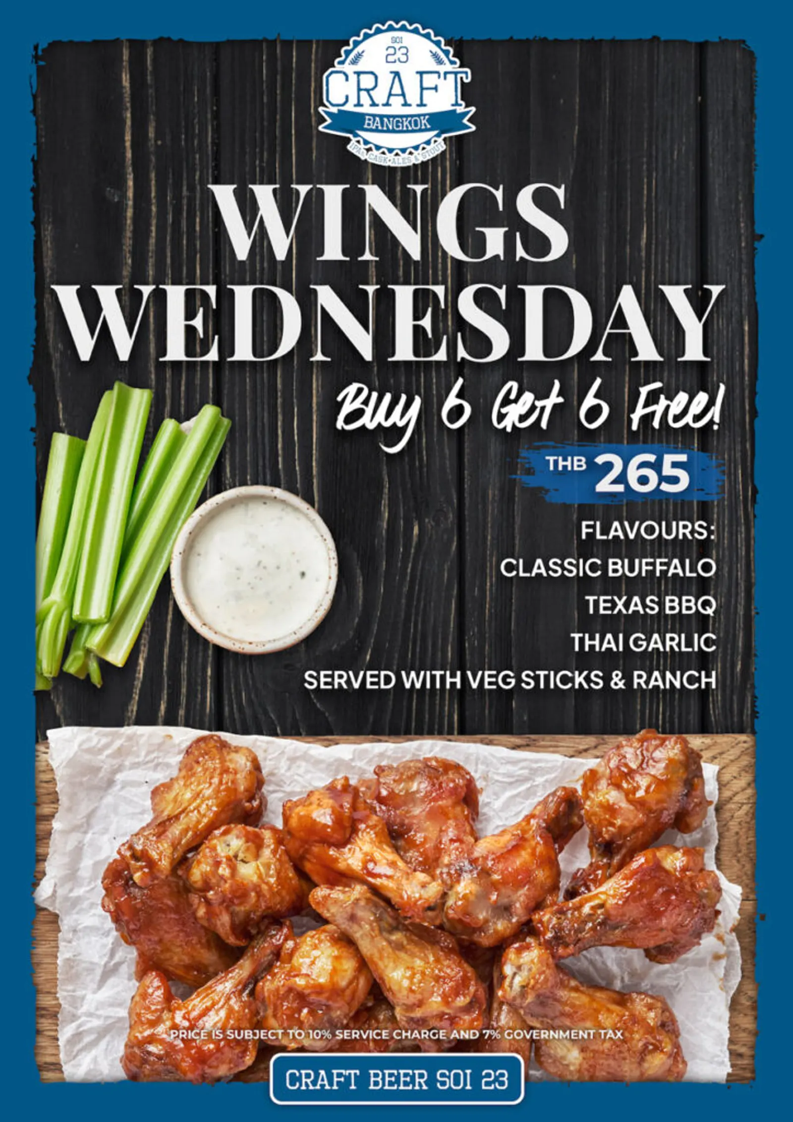 Wings Wednesday — Buy 6 Get 6 Free, THB 265